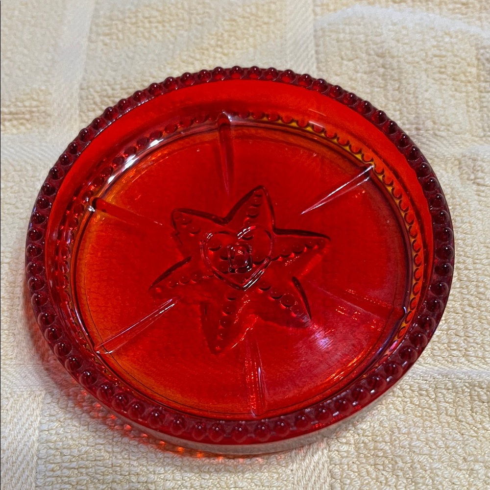 Degenhart Ruby Red Trinket Dish/Coaster